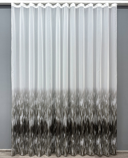 Тюль VR-Textil 1761т Шифон с принтом Венге с белым 300х270 см (42-0788) Киев - изображение 2