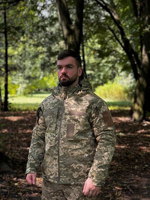 Тактична зимова водонепроникна куртка CallDragon піксель ММ-14  напідкладці Omni-Heat з капюшоном WAR Львів - фото 7