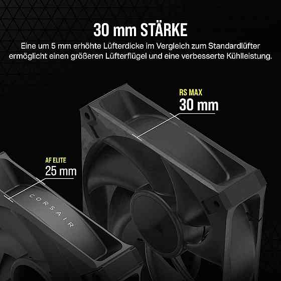 Вентилятор корпусной CORSAIR RS120 MAX 120 мм PWM высокий статическое давление 4-pin 2000 об/мин черный LCP Киев