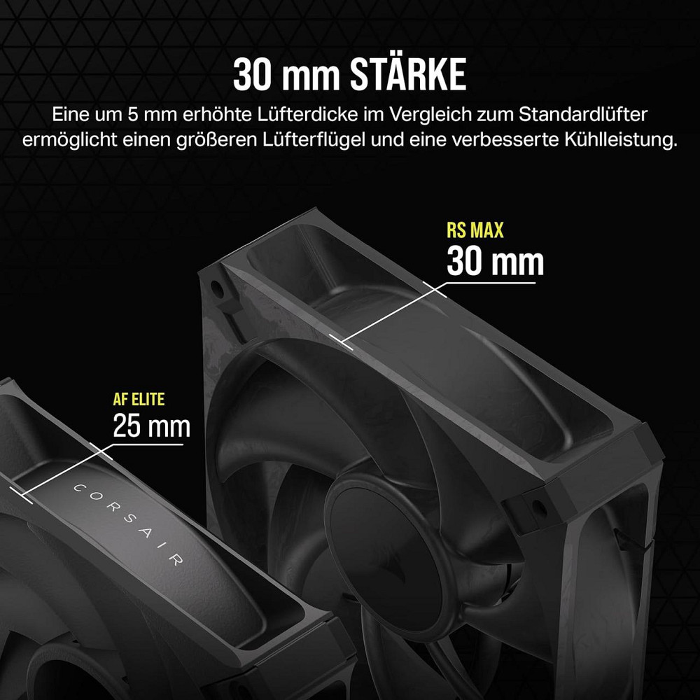 Вентилятор корпусний CORSAIR RS120 MAX 120 мм PWM високий статичний тиск 4-pin 2000 об/хв чорний LCP трійний пакет Київ - фото 6