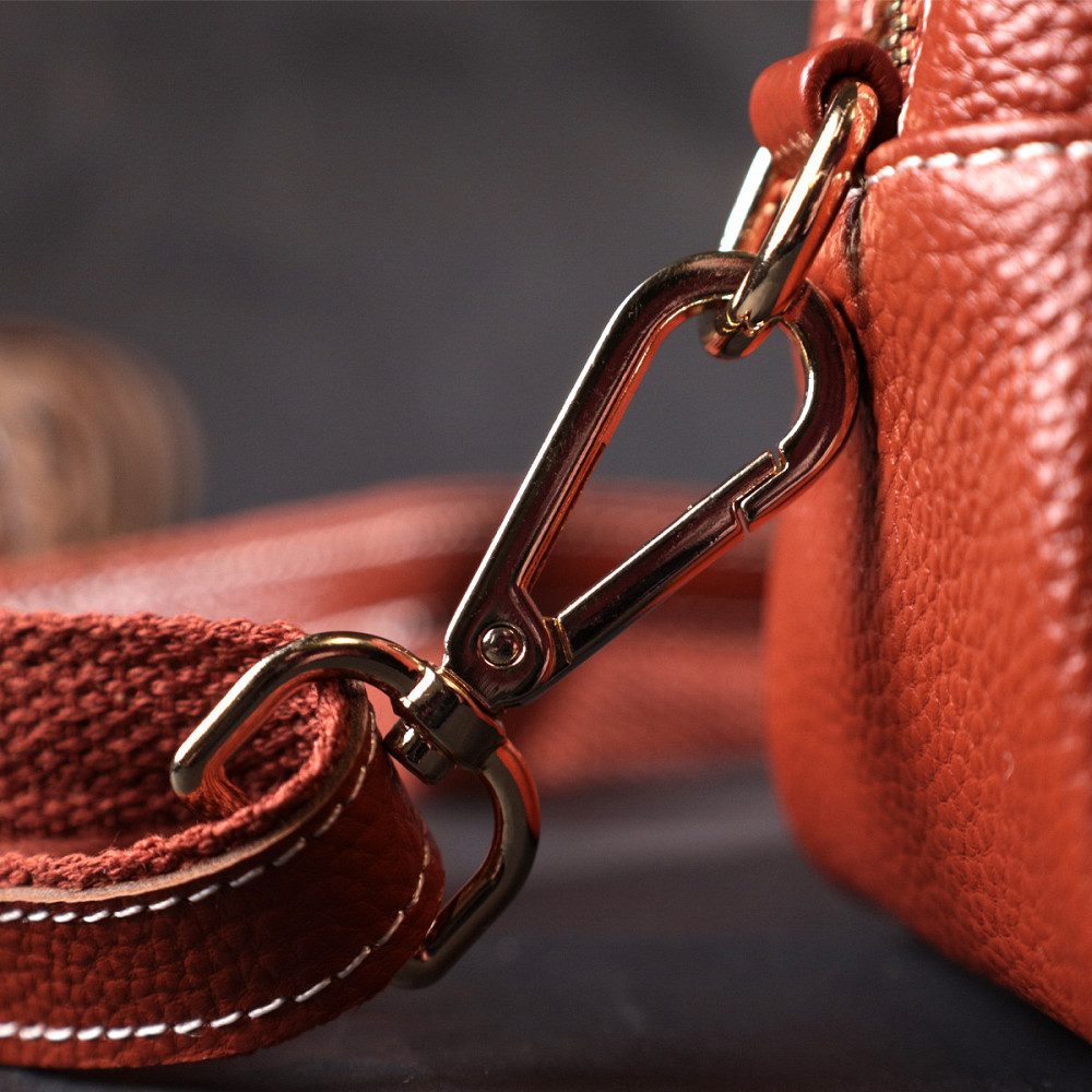 Оригінальна жіноча сумка з двома ременями з натуральної шкіри Vintage 22273 Коричневий Київ - фото 10