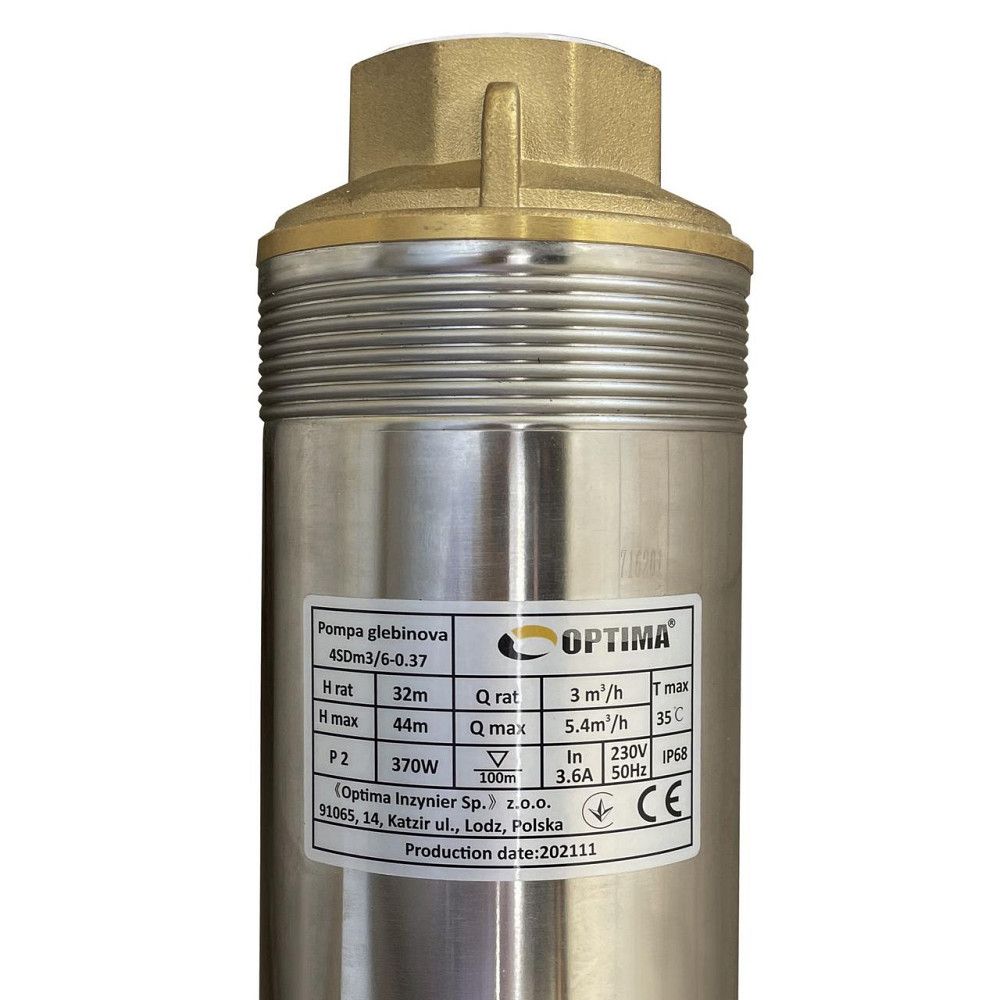 Насос скважинный с повышенной уст-тью к песку OPTIMA 4SDm3/ 6 0,37 кВт 44м + пульт+кабель 1.5м NEW (000023125) Киев - изображение 2