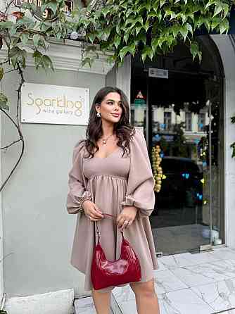 Женское романтическое платье батал с декольте плотная костюмка Мокко, 54/56 Одесса