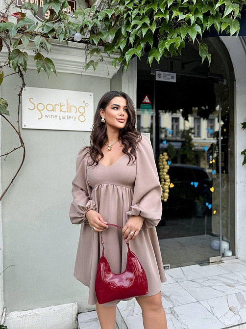 Женское романтическое платье батал с декольте плотная костюмка Мокко, 54/56 Одесса - изображение 3