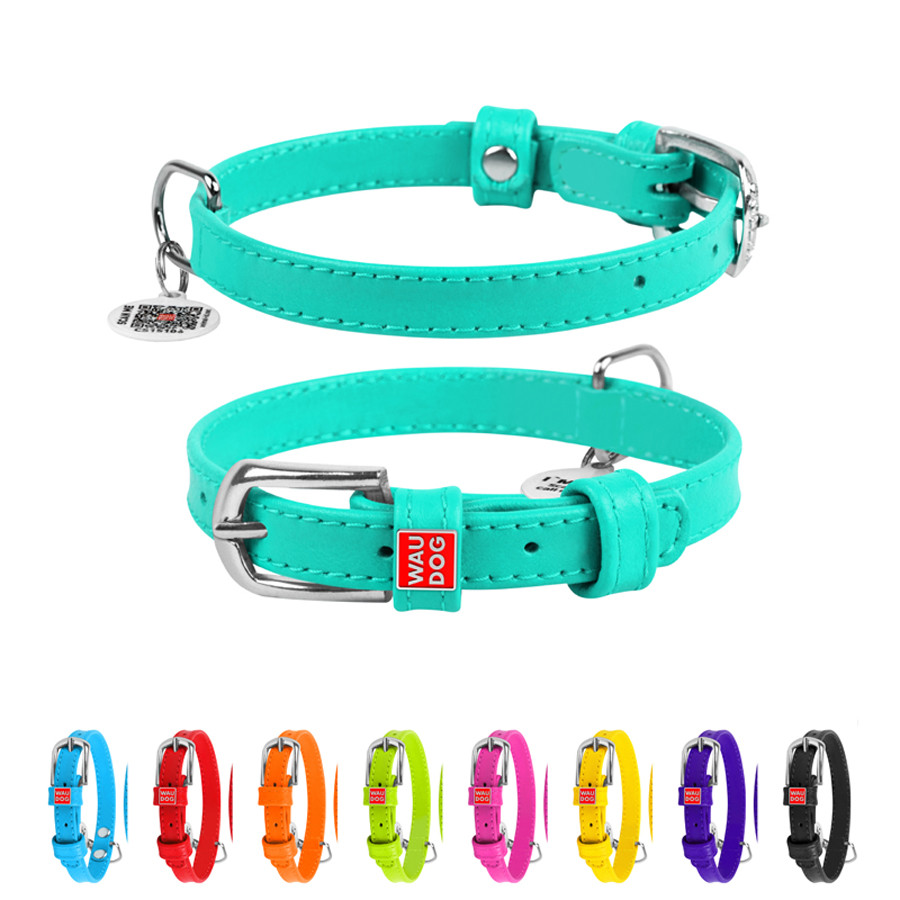 Нашийник для собак шкіряний WAUDOG Glamour з QR паспортом, без прикрас, S, Ш 15 мм, Дов 27-36 с Коломыя - изображение 1