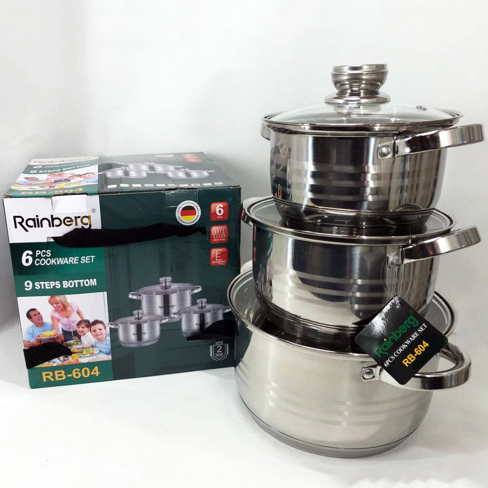 Набор кастрюль с инновационным антипригарным покрытием Rainberg RB-604 6 предметов LK-35 Львов - изображение 4
