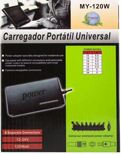 Зарядний пристрій універсальний MY-120W - 2456 Комплектація: адаптер, спеціальний шнур живлення, насадки Одеса - фото 2