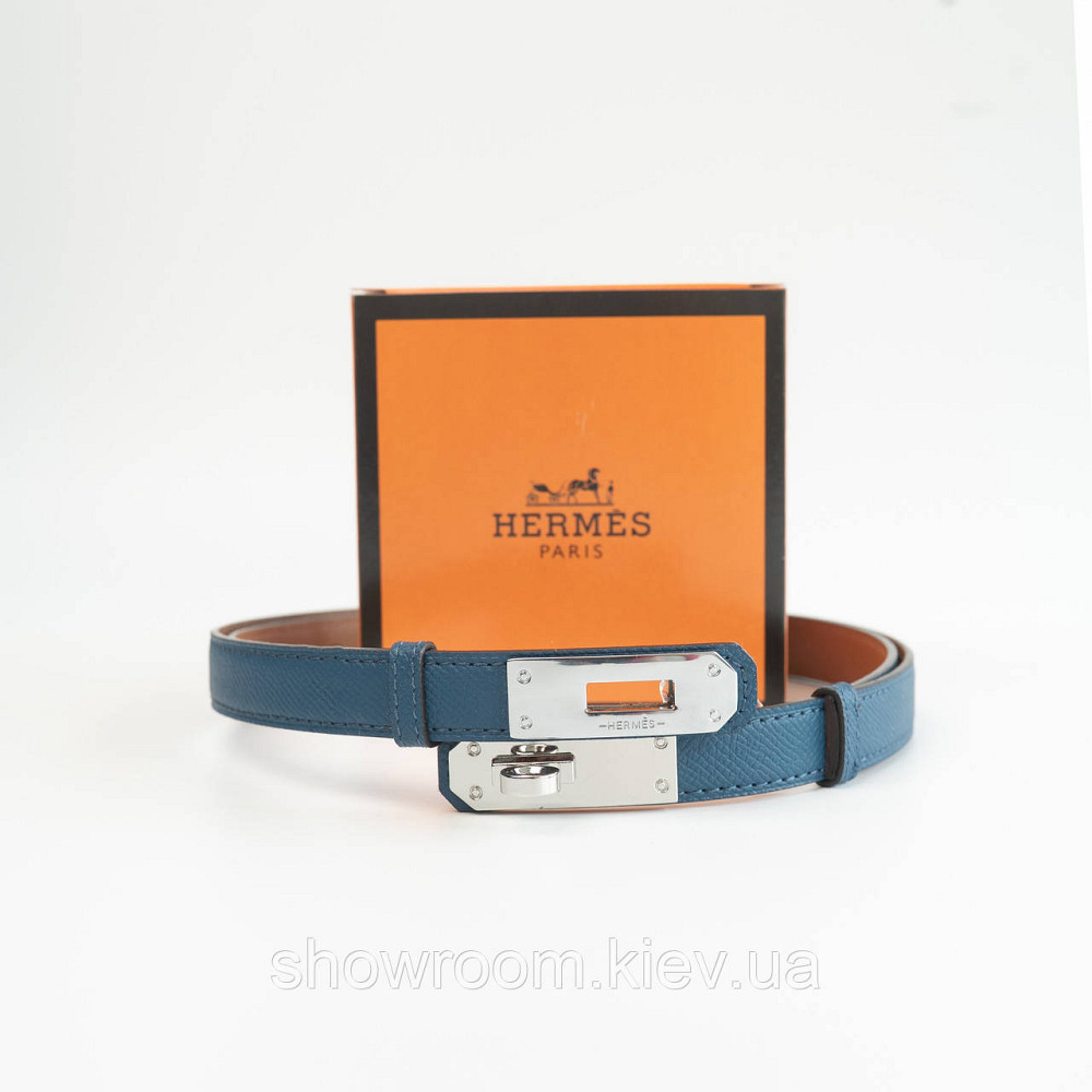 Жіночий ремінь шкіряний Hermes Гермес (280-2) синій Київ - фото 1