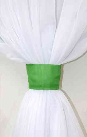 Кухонная занавеска VR-Textil № 104к ламбрекен и тюль темно-салатовый с белым 200х170 см (52-0525) Киев