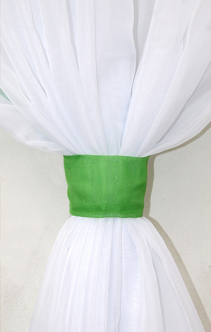 Кухонная занавеска VR-Textil № 104к ламбрекен и тюль темно-салатовый с белым 200х170 см (52-0525) Киев - изображение 3