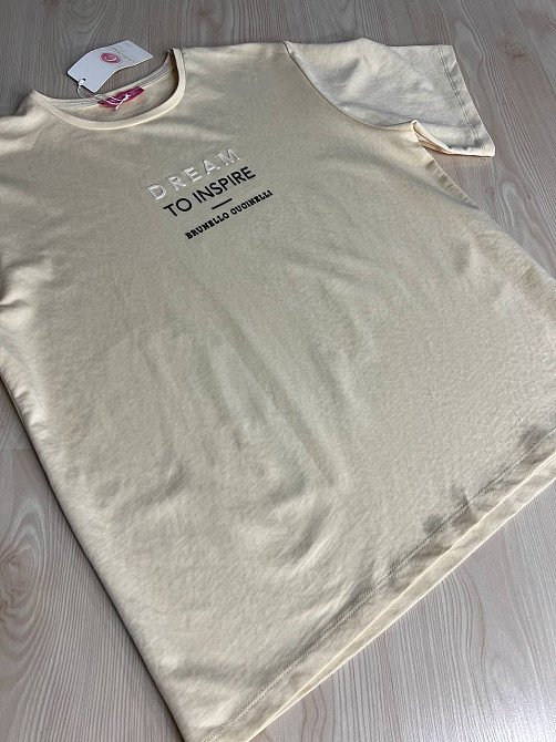 Костюм жіночий CAPPITONE 3161 оверсайз футболка та джогери з написом бежевий, бежевий, L Київ - фото 3