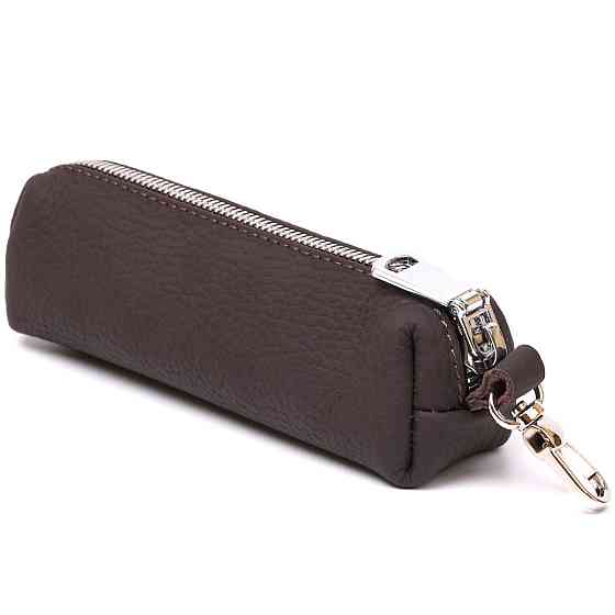 Матова шкіряна ключниця Shvigel 16545 Коричневий Київ