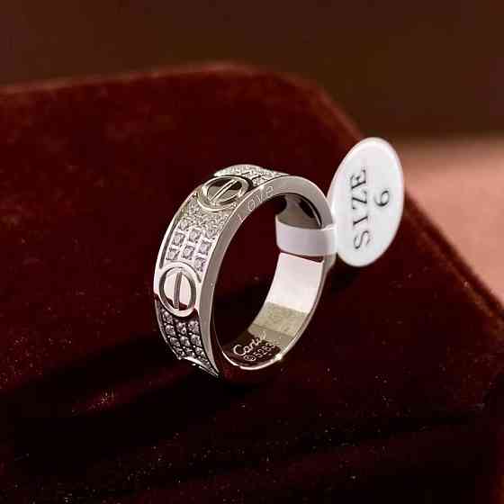 Cartier кільце LOVE з дрібним цирконієм / кільце з дрібним камінням у лимонному, рожевому та білому золоті Одеса