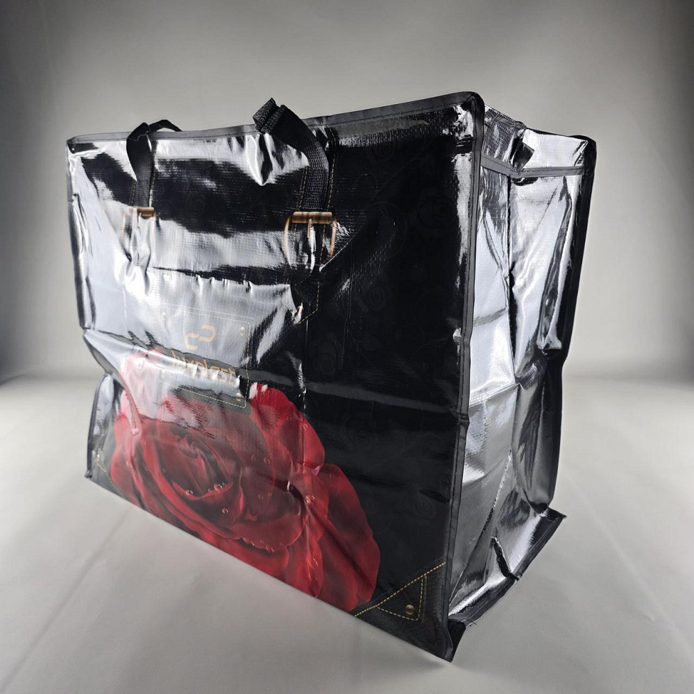 Поліпропіленова сумка господарська з кольоровим малюнком No5 Троянда на Чорному (1 шт.) Харків - фото 2