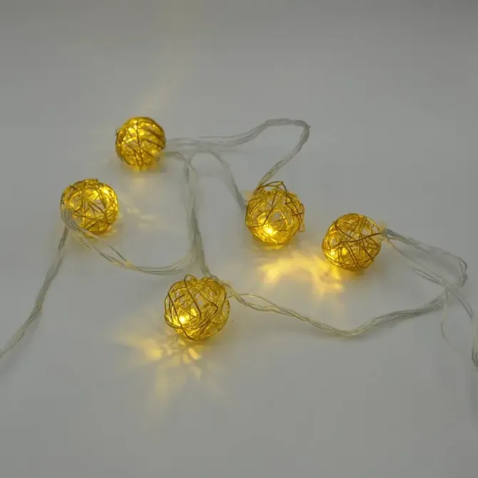 Гирлянда-нить (String-Lights) Metal Ball 10WW-1 внутренняя, пров.:прозрачный, 2м (Белый-теплый) Киев - изображение 5