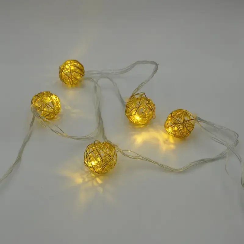 Гирлянда-нить (String-Lights) Metal Ball 10WW-1 внутренняя, пров.:прозрачный, 2м (Белый-теплый) Одесса - изображение 5