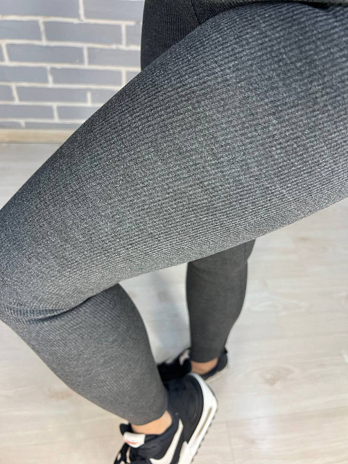 Лосини жіночі Ластівка 5247 рубчик широкий пояс утеплені на хутрі сірі, сірий, L Київ - фото 12