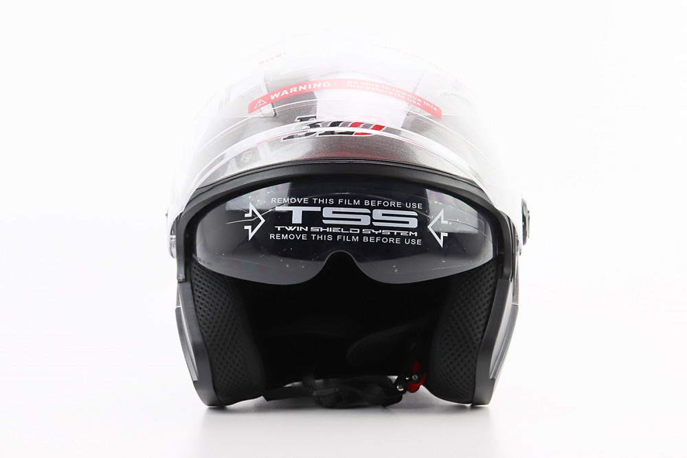 Шолом відкритий+відкидні окуляри BLD-708 М (57-58см), СІРИЙ глянець Київ - фото 6