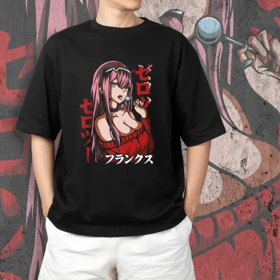 Футболка для подростка мальчика с принтом Zero Two Размер 160 Anime10584 Днепр