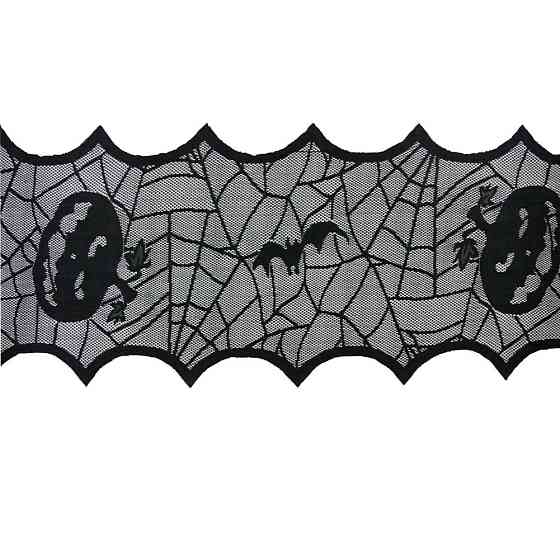 Скатертина на Хелловін Гарбузи доріжка 183 на 46 см чорний Київ