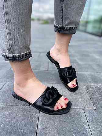 Garti Шльопанці жіночі GARTI 4044 чорні (літо, шкіра натуральна) (5123) Коломия