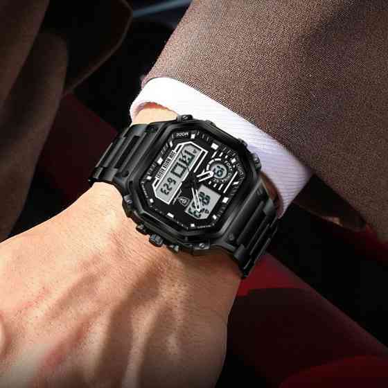 Часы мужские тактические научные Poedagar Dual Black Винница