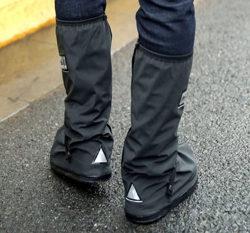 Водонепроникні ПВХ тактичні бахіли для взуття чорні дощові для захисту ніг Днепр - изображение 5