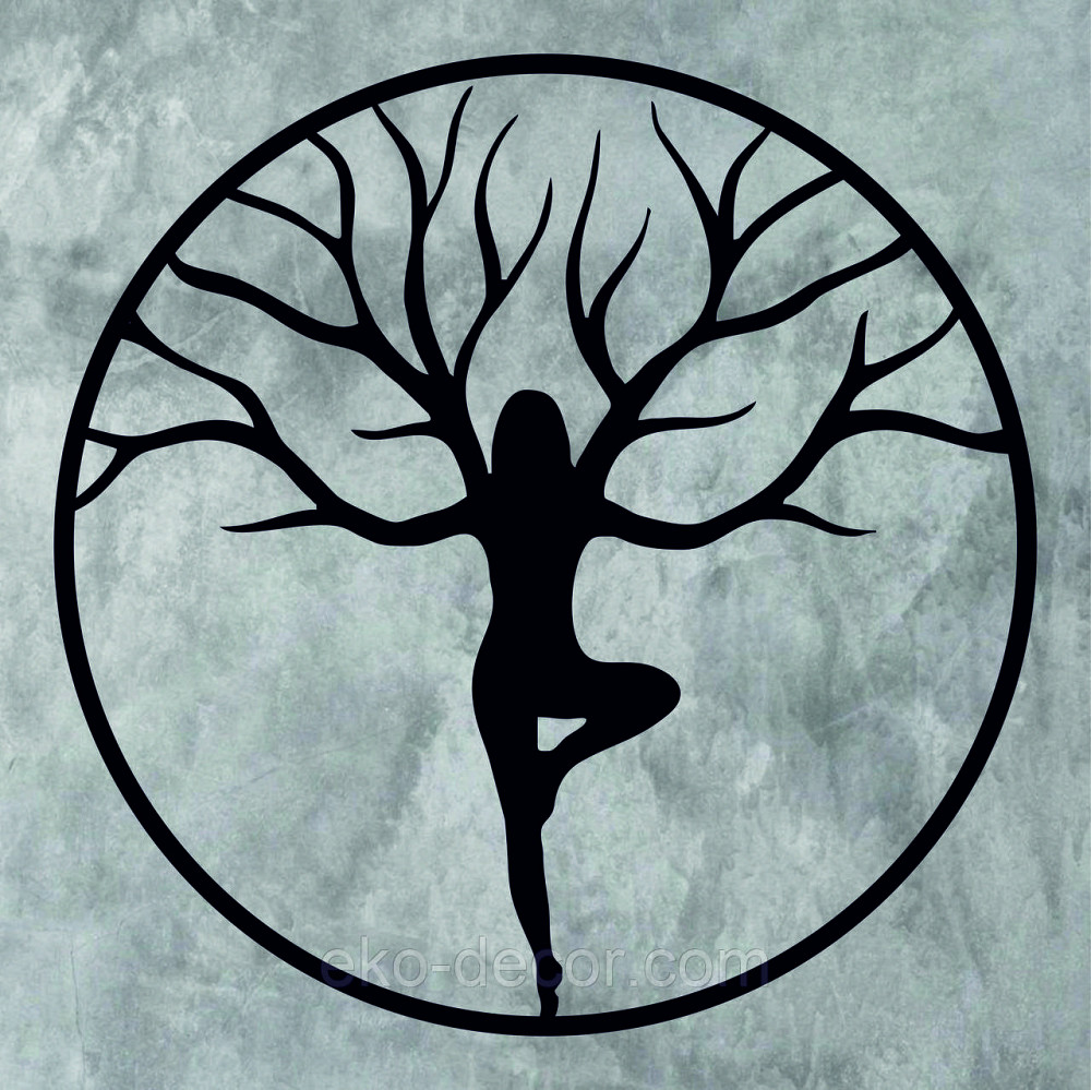 Декоративне настінне 3D Панно «ЙОГА» Декор на стіну з об'ємом 90*90 см, Чорний Київ - фото 8
