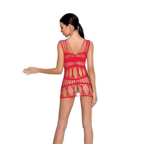 Бодістокінг-сукня Passion BS089 red, міні, плетіння у вигляді павутини Sex Aura Київ