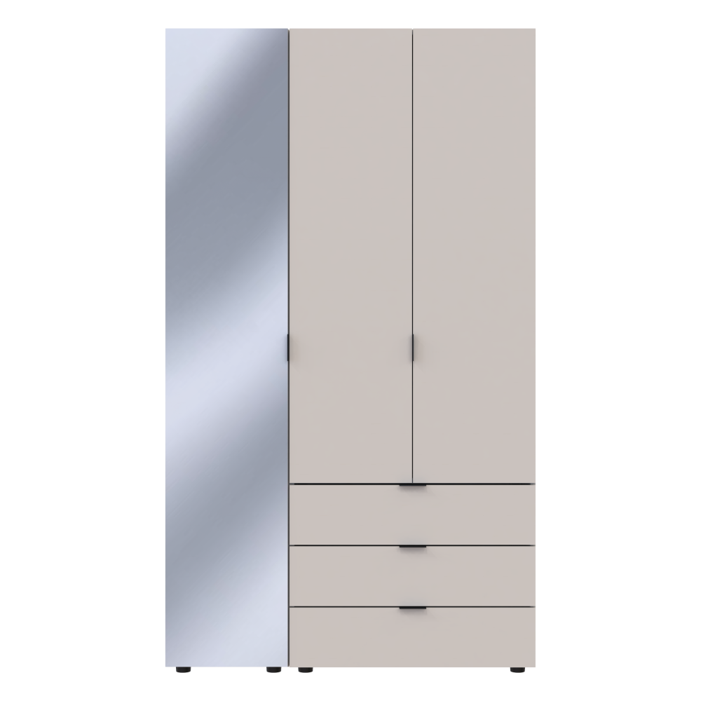 Комплект шаф для одягу Doros Гелар (2 шт.) 116,5х49,5х203,4 см Дзеркало/Кашемір (DRS-011258) Львів - фото 1