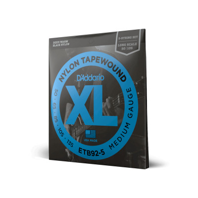 Струны для гитары D'Addario XL Nylon Tapewound 5-String Bass (50-135) (ETB92-5) Винница - изображение 2