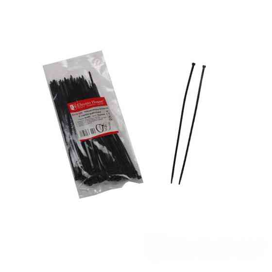 Стяжка кабельная 4х200 мм, 100 шт, черный Днепр