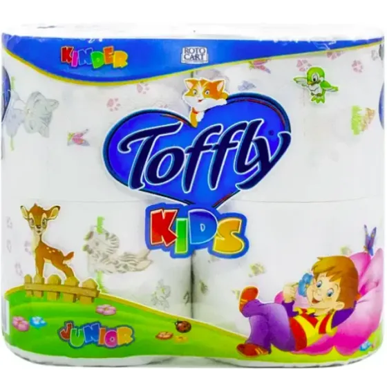 Туалетний папір Toffly Kids 3-шаровий 4 х 180 відривів Львів