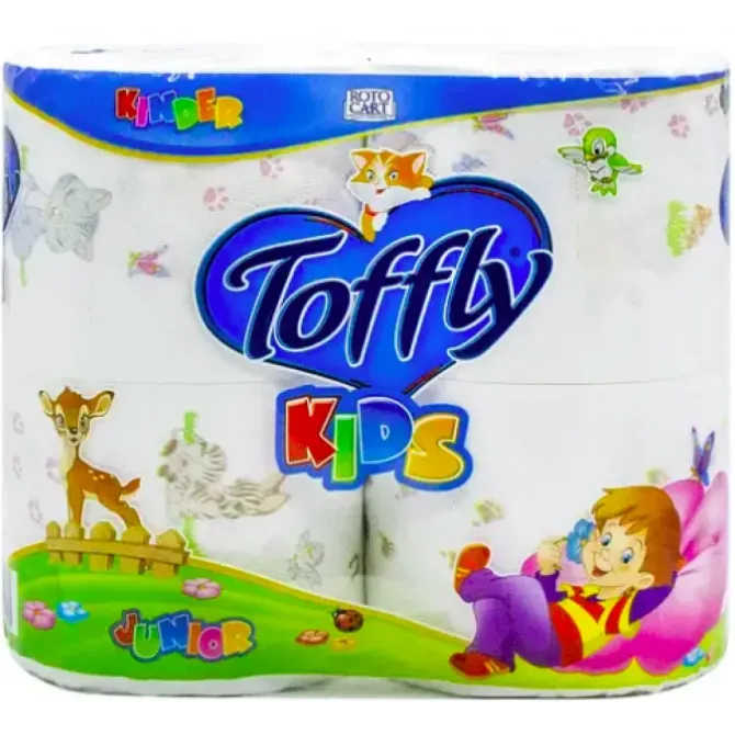 Туалетная бумага Toffly Kids 3-х слойная 4 х 180 отрывов Львов - изображение 1