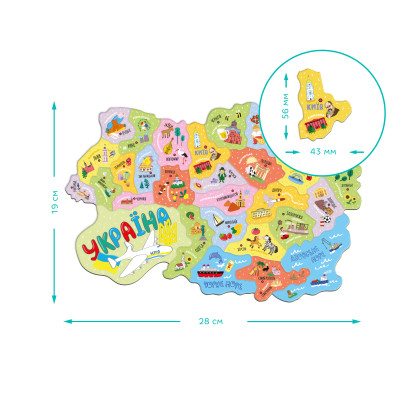 Навчальний набір DoDo Магнітна мапа України (200241) Вінниця - фото 5