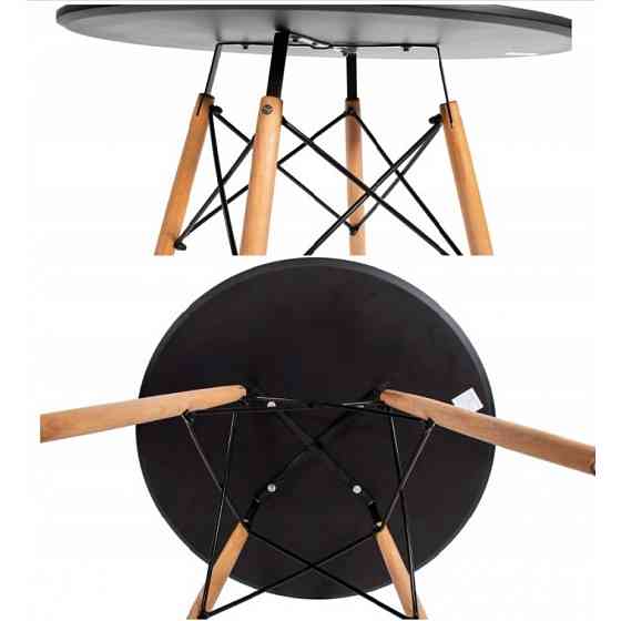 Столик кухонный обеденный Bonro В-957-700 70х72 см стол круглый для кухни Черный Киев