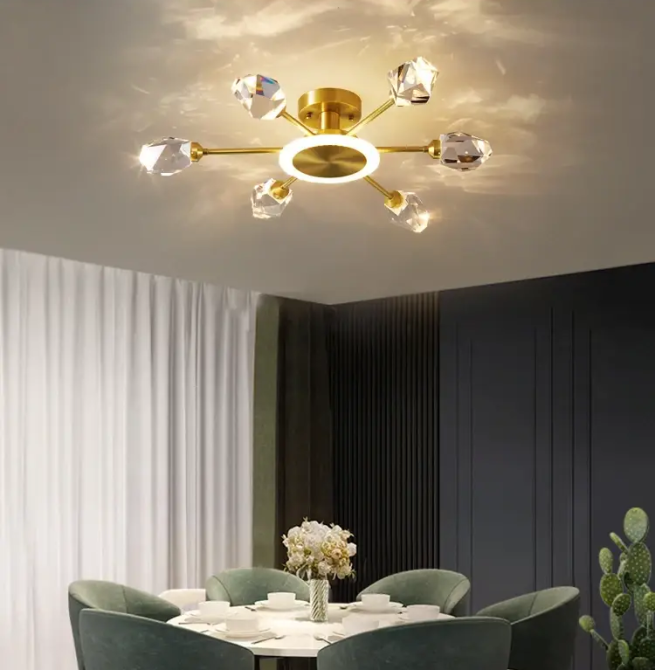 Світлодіодна люстра Сапфір 8810-А (Золотиста) на 6+1 плафонів Київ - фото 1