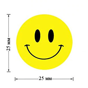 Наклейки смайлики желтые RESTEQ 500 шт/уп, Стикеры смайлики желтого цвета, Наклейки в виде желтых круглых смайликов Киев - изображение 2