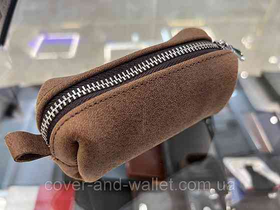 Містка ключниця на блискавці невеликого розміру з вінтажної шкіри PS Leather Київ