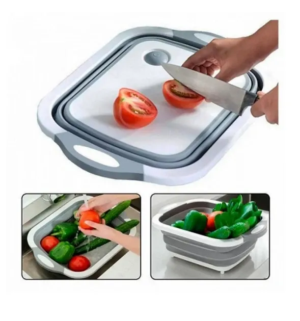 Складная доска-миска 3в1 Folding Cutting Board с дуршлагом, универсальная для кухни, дома, дачи и пикник Одесса - изображение 10