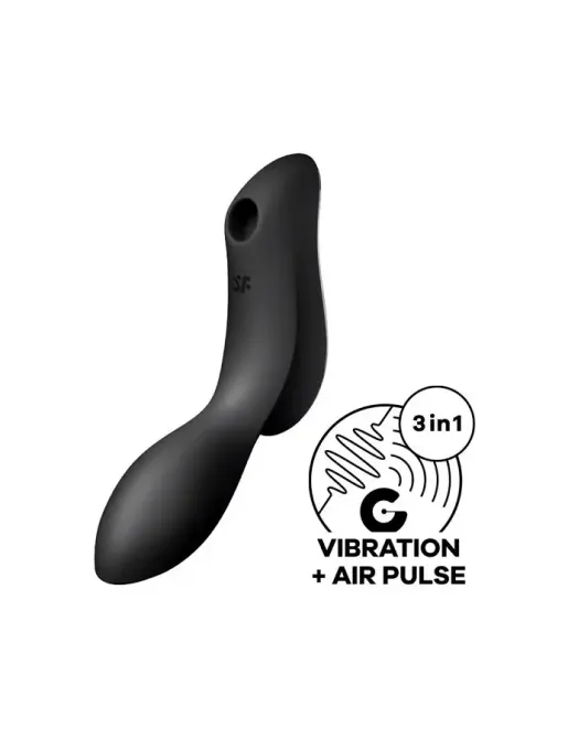 Вакуумний стимулятор з вібрацією Satisfyer Curvy Trinity 2 Black Львів - фото 1