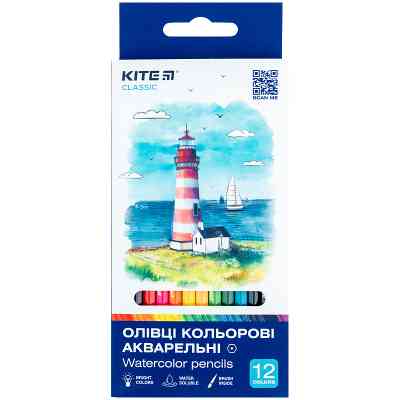 Карандаши цветные Kite Classic акварельні, 12 кольорів (K-1049) Винница