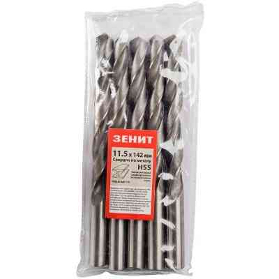 Свердло Зеніт HSS по металу 11.5х142 мм (5 шт) (30300115) Вінниця