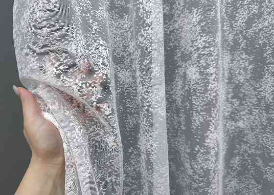 Тюль VR-Textil 1552т Cale Жакард мармур Білий 300х270 см (42-0466) Київ