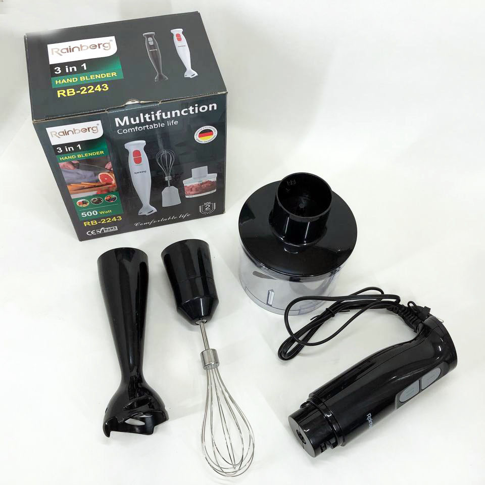 Блендер з тихим режимом Rainberg RB-2243, Блендер для кухні подрібнювач з чашею Блендери насадками CP-88 Львів - фото 5