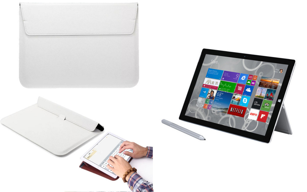 Чохол-конверт VitoCase для Microsoft Surface Pro 2, Pro 3, Pro 4, з функцією підставки для планшета Білий Київ - фото 1