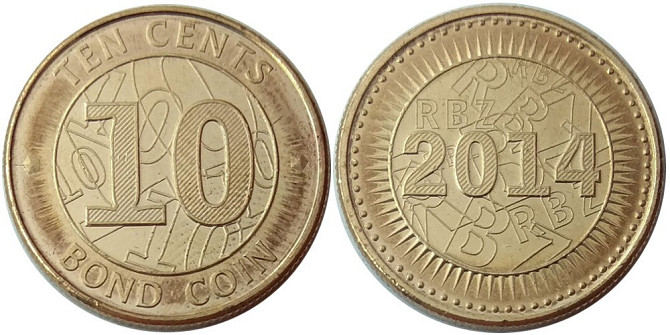 Zimbabweмбамбаси — 10 Cents 2014 UNC Полтава - фото 1