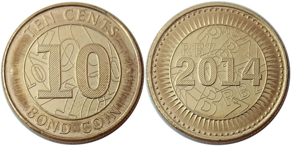 Zimbabwe Зимбабве - 10 Cents 2014 UNC Полтава - изображение 1