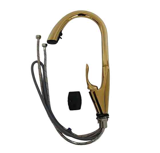 Змішувач кухонний з висувним виливом VALESO OB-D91B (PVD золото, латунь) Коломыя