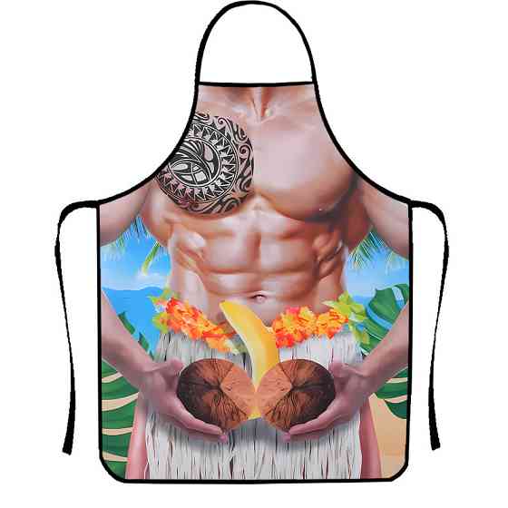 Прикольний фартух для чоловіків чоловік з кокосами 80 на 60 см різнобарвний Київ
